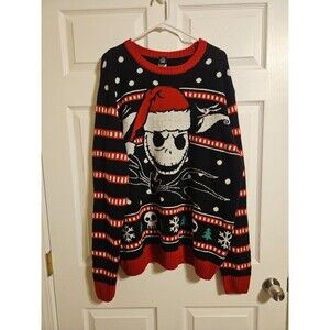 The Nightmare Before Christmas Knit Sweater 2XL XXL Disney Jack Skellington Zero